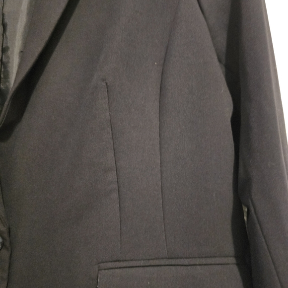 WORTHINGTON Black Womens Blazer 1 Button Closure Single Breasted Jacket Size 14 - Picture 7 of 17
